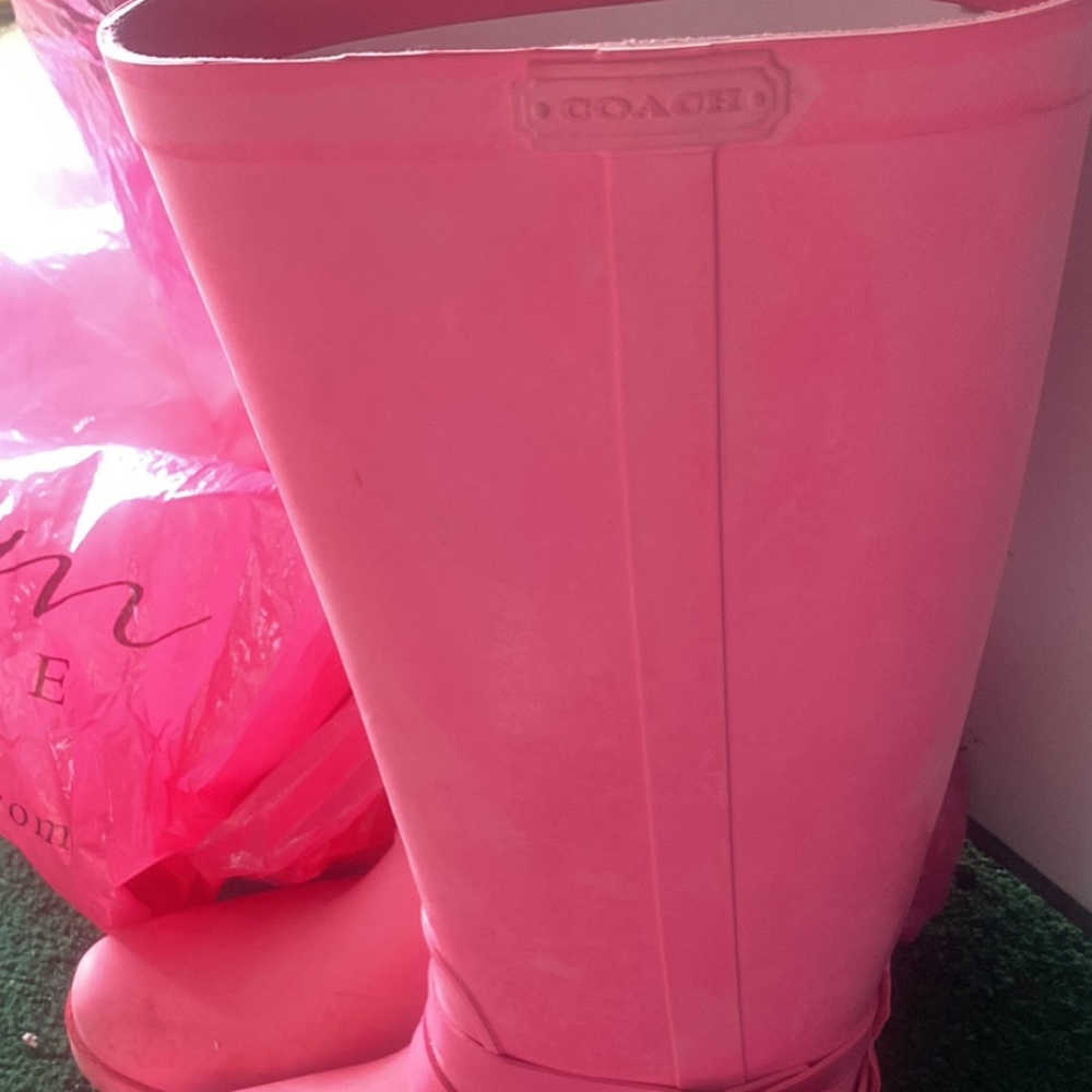 Coach Rain Boots Barbie Pink